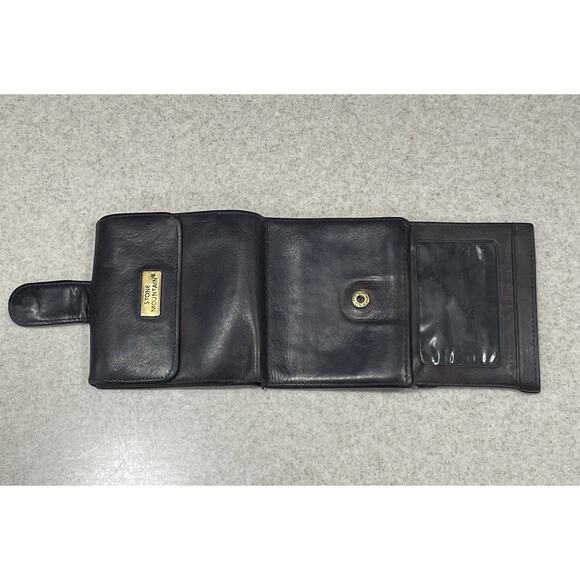 Vintage Stone Mountain Small Brown Leather Tri-fold Wallet Cardholder - Picture 5 of 10